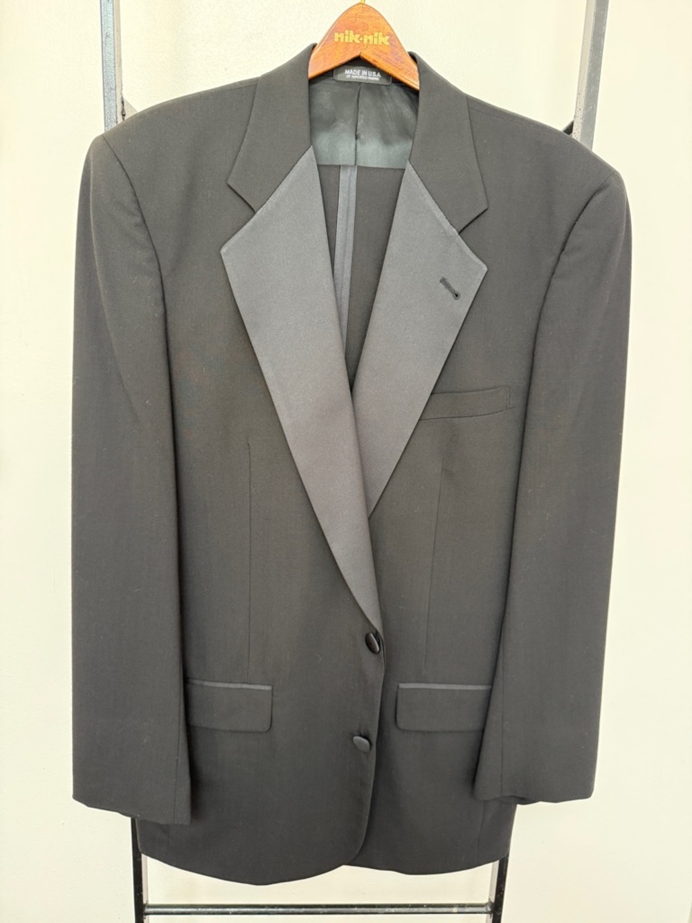 Perry Ellis Black Tuxedo Jacket with Satin Lapels